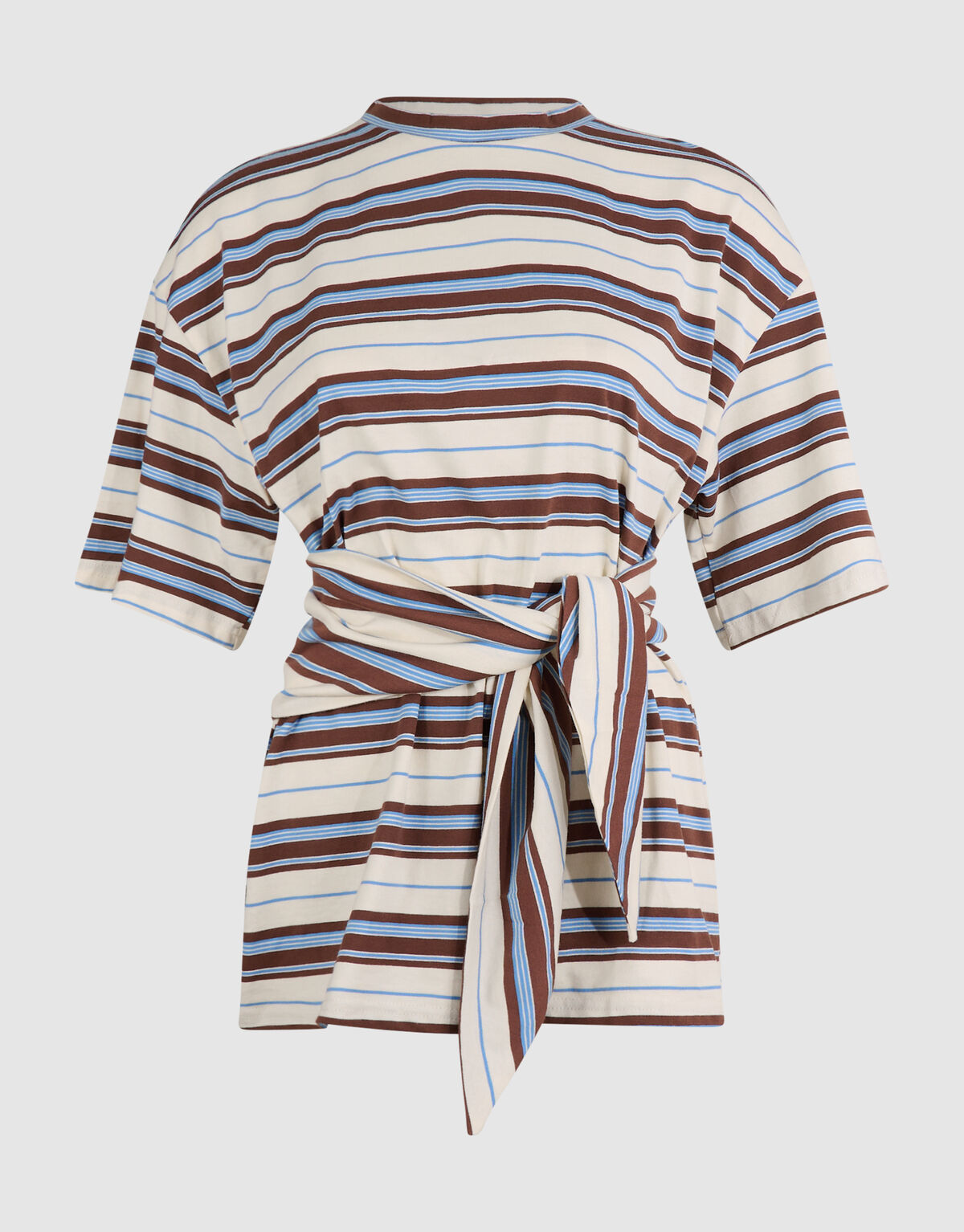 Gestreiftes T-Shirt mit Schal Gebrochenes Wei&szlig;/Sch SHOEBY WOMEN