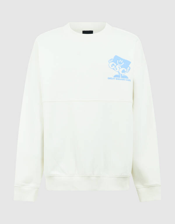Caf&eacute; Artwork Pullover Gebrochen Wei&szlig; SHOEBY BOYS