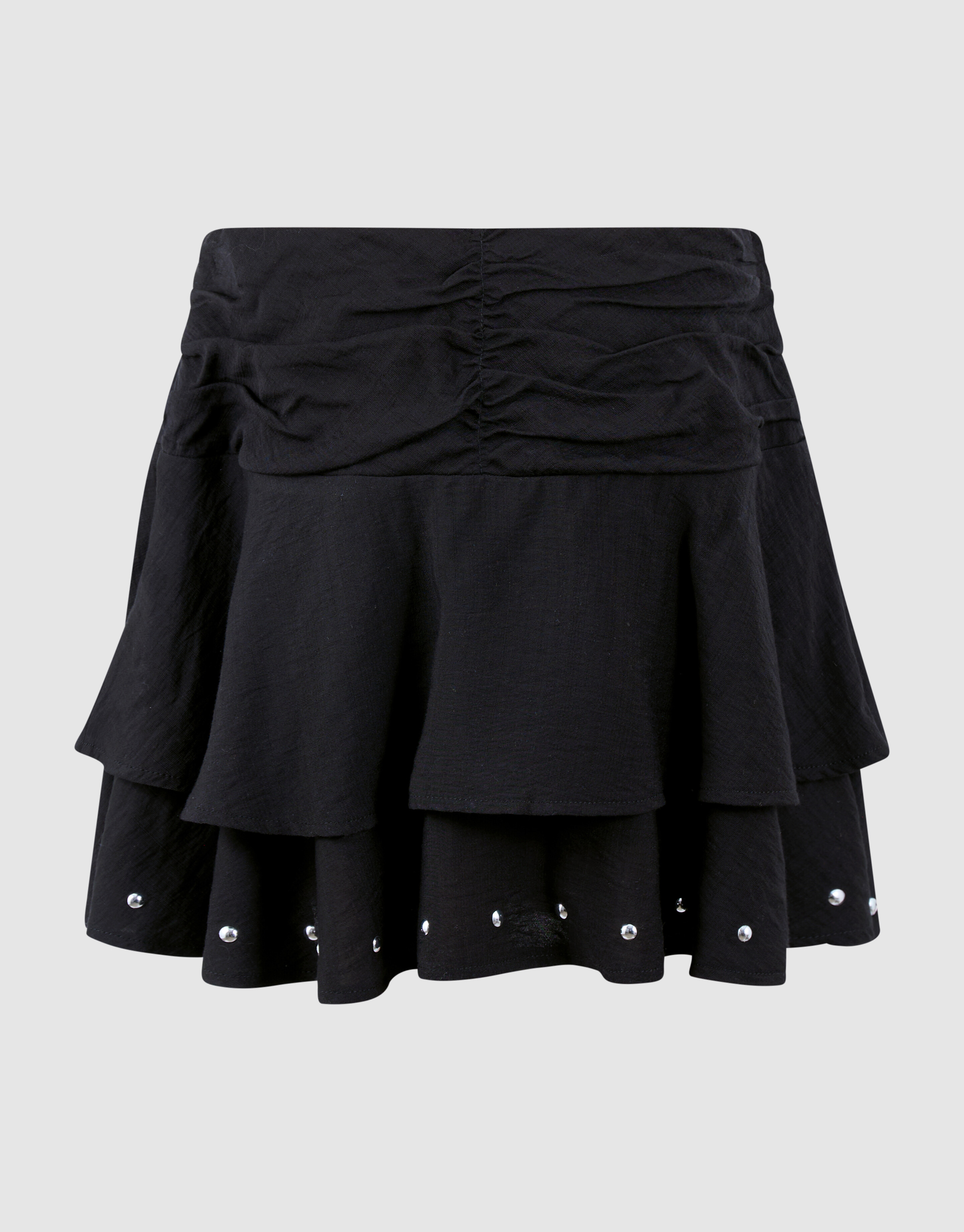 Ruffle Stud Rok Schwarz SHOEBY GIRLS