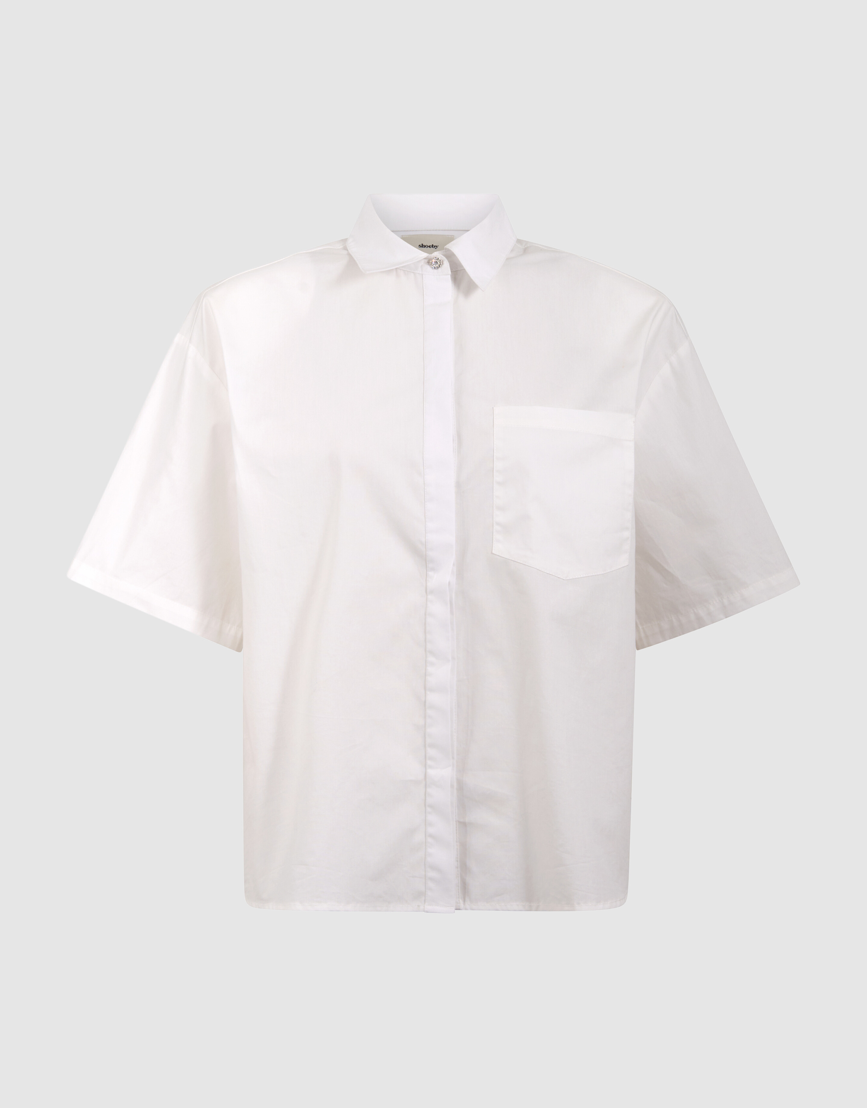 Wei&szlig;e Oversize-Bluse mit kurzen &Auml;rmeln SHOEBY WOMEN