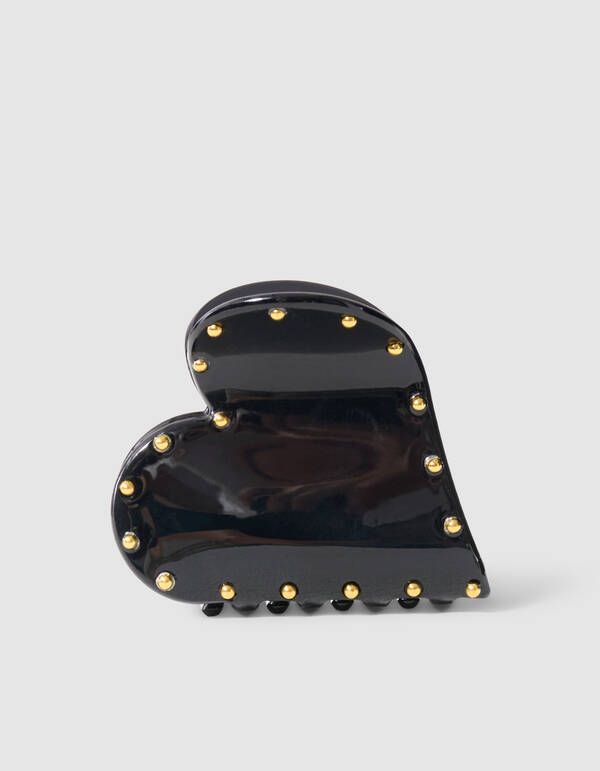 Studded Heart Haarspange Schwarz SHOEBY ACCESSOIRES