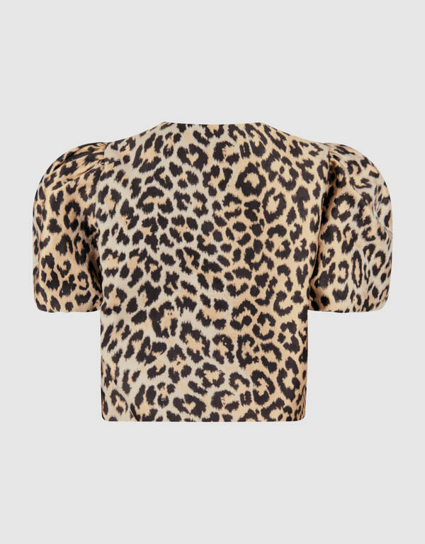 Leopard Puff&auml;rmel Blazer Hellbraun SHOEBY GIRLS