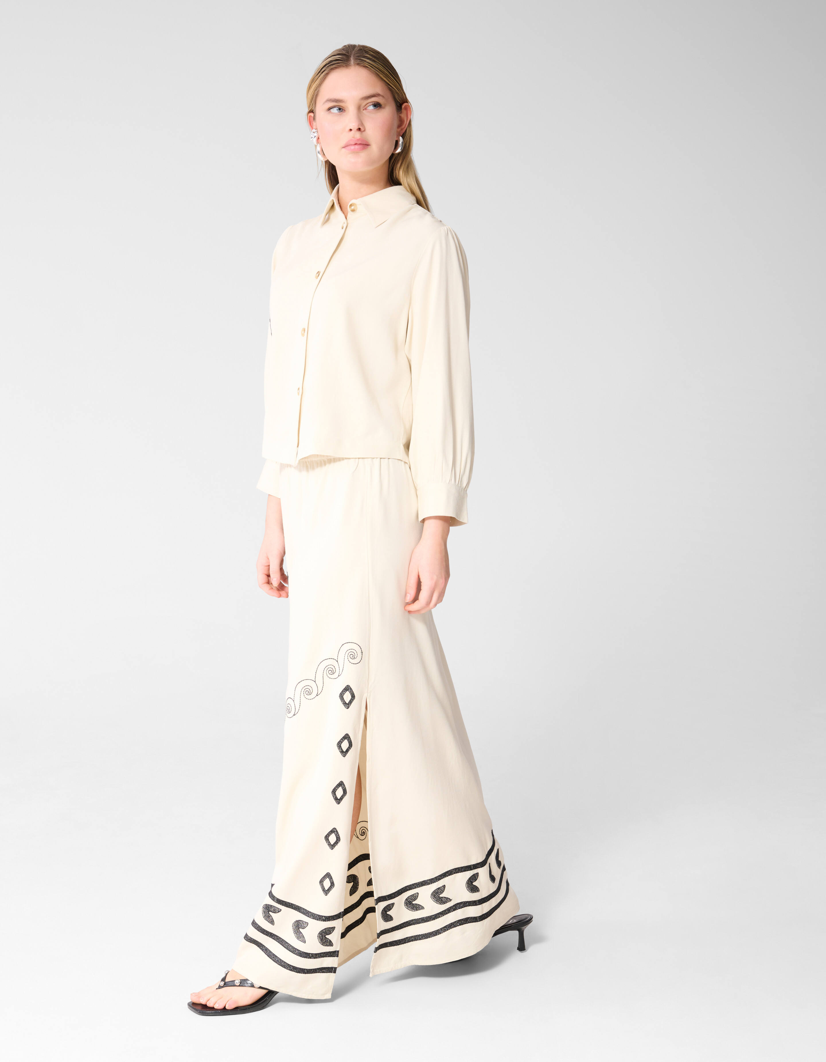 Sun Embroidery Maxirock in gebrochenem Wei&szlig; SHOEBY WOMEN