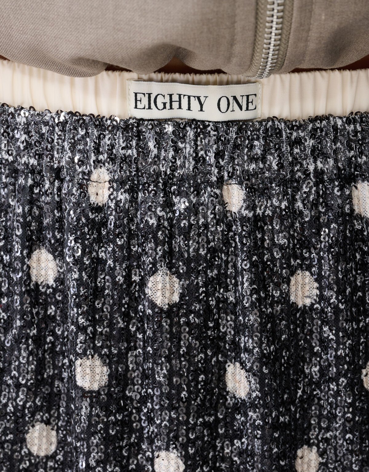 Sequin Polkadot Midi Rock Dunkelgrau SHOEBY WOMEN