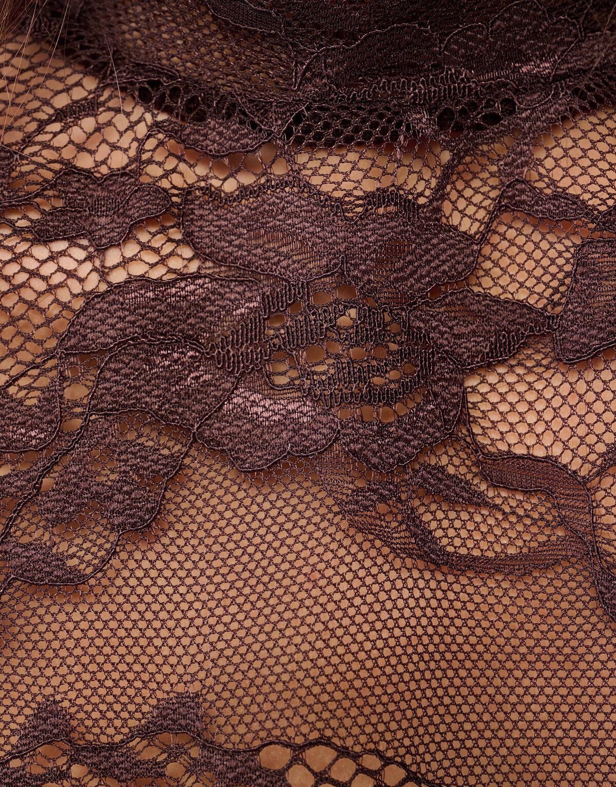 Braunes Spitzentop mit Blumenmuster SHOEBY WOMEN