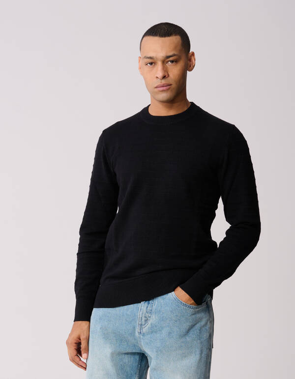 Struktur Pullover Schwarz SHOEBY MEN