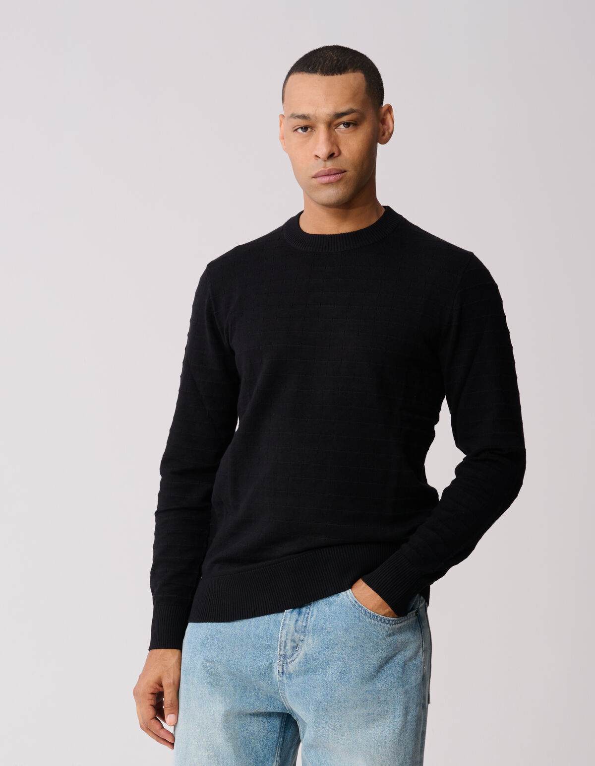 Struktur Pullover Schwarz SHOEBY MEN