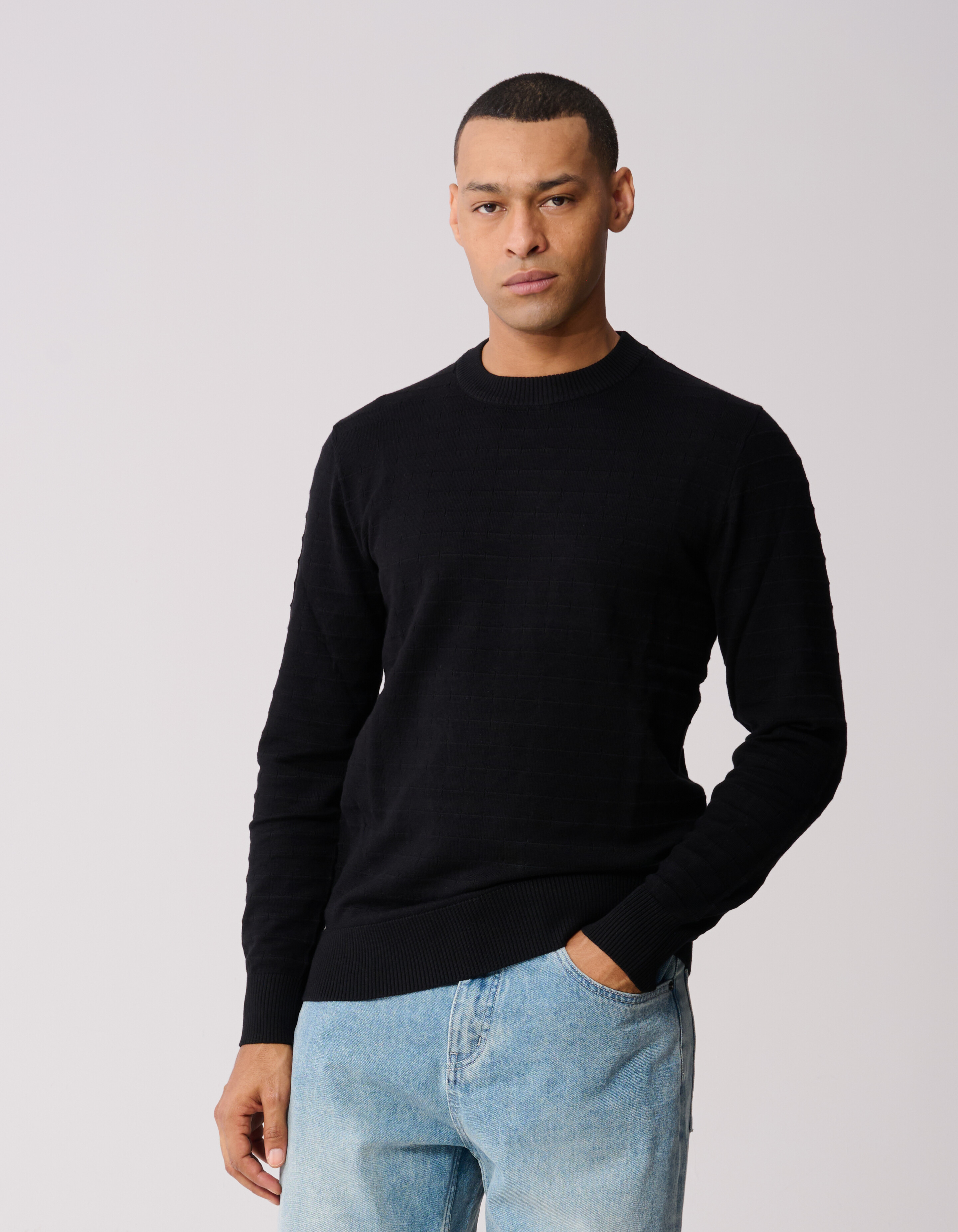 Struktur Pullover Schwarz SHOEBY MEN