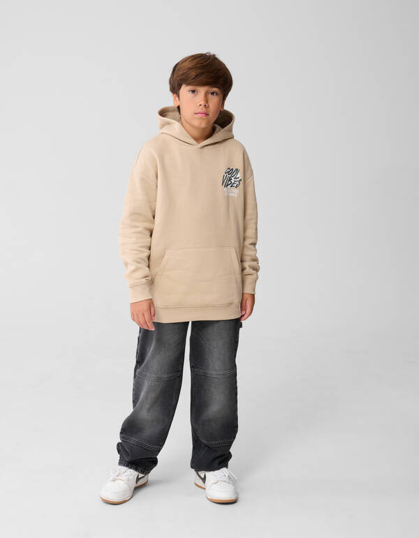 Cool Vibes Kunstwerk Hoodie Beige SHOEBY BOYS