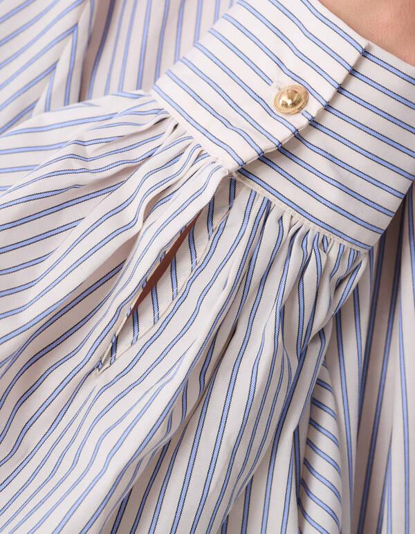 Gestreifte Schleifenbluse Blau SHOEBY WOMEN