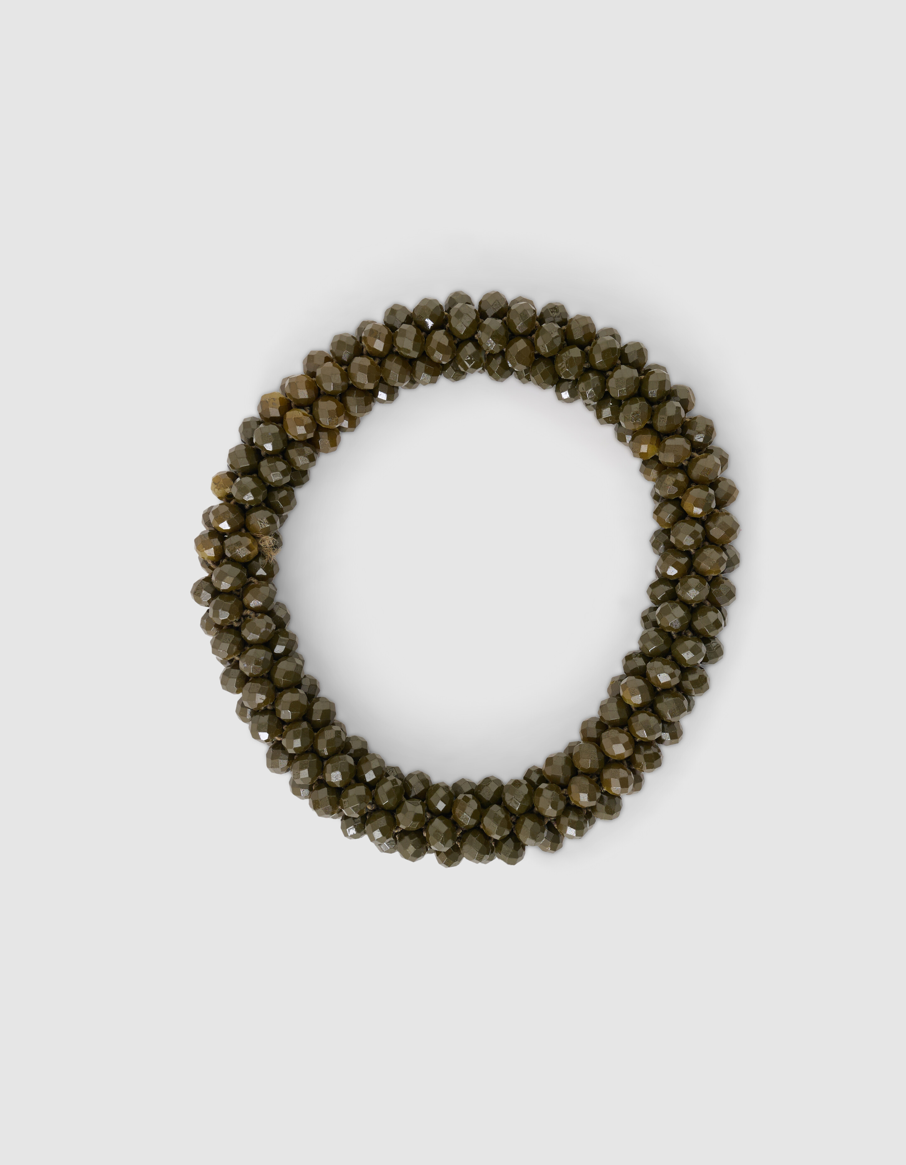 Perlenbesetzte Haarelastiek Khaki SHOEBY ACCESSOIRES