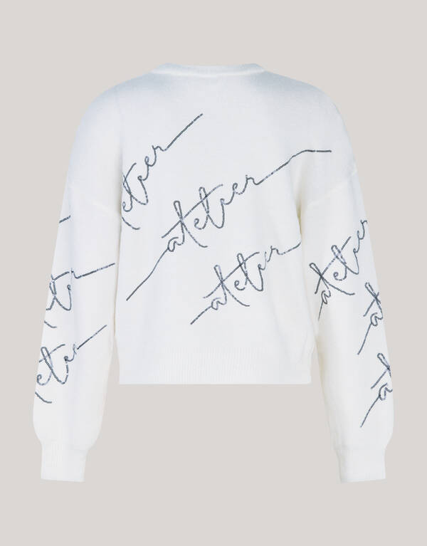 Pailletten Pullover Off White SHOEBY WOMEN