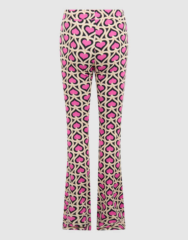 Printed Double Heart Flared Legging Pink SHOEBY GIRLS