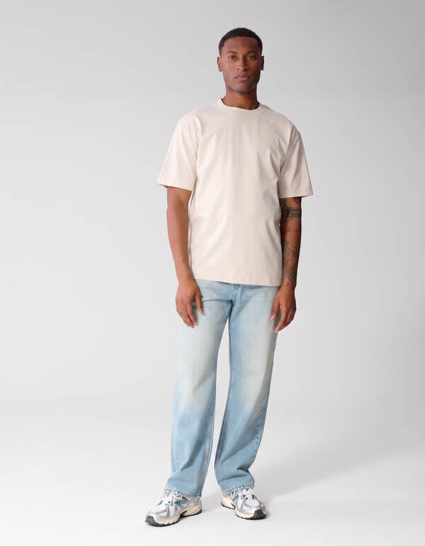 Twill-Grafik-T-Shirt Hellgrau SHOEBY MEN