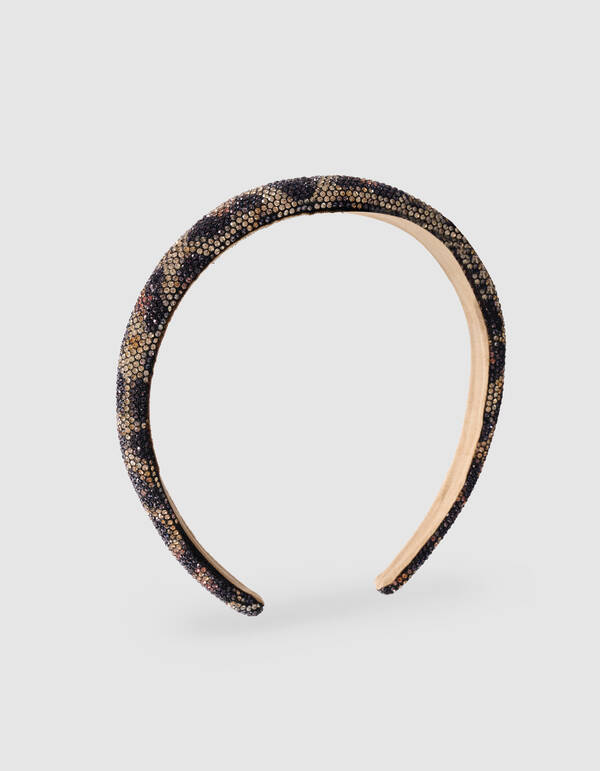 Strass Leopard Haarband Braun SHOEBY ACCESSOIRES