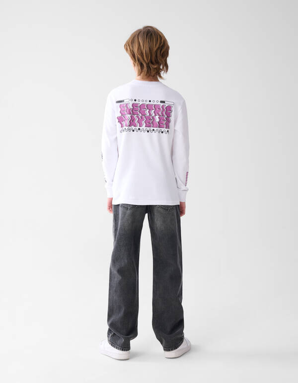 Artwork Langarm-T-Shirt Off White SHOEBY BOYS