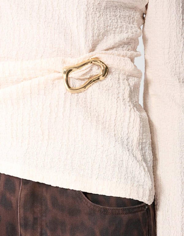 Organische offene Brosche Gold SHOEBY ACCESSOIRES