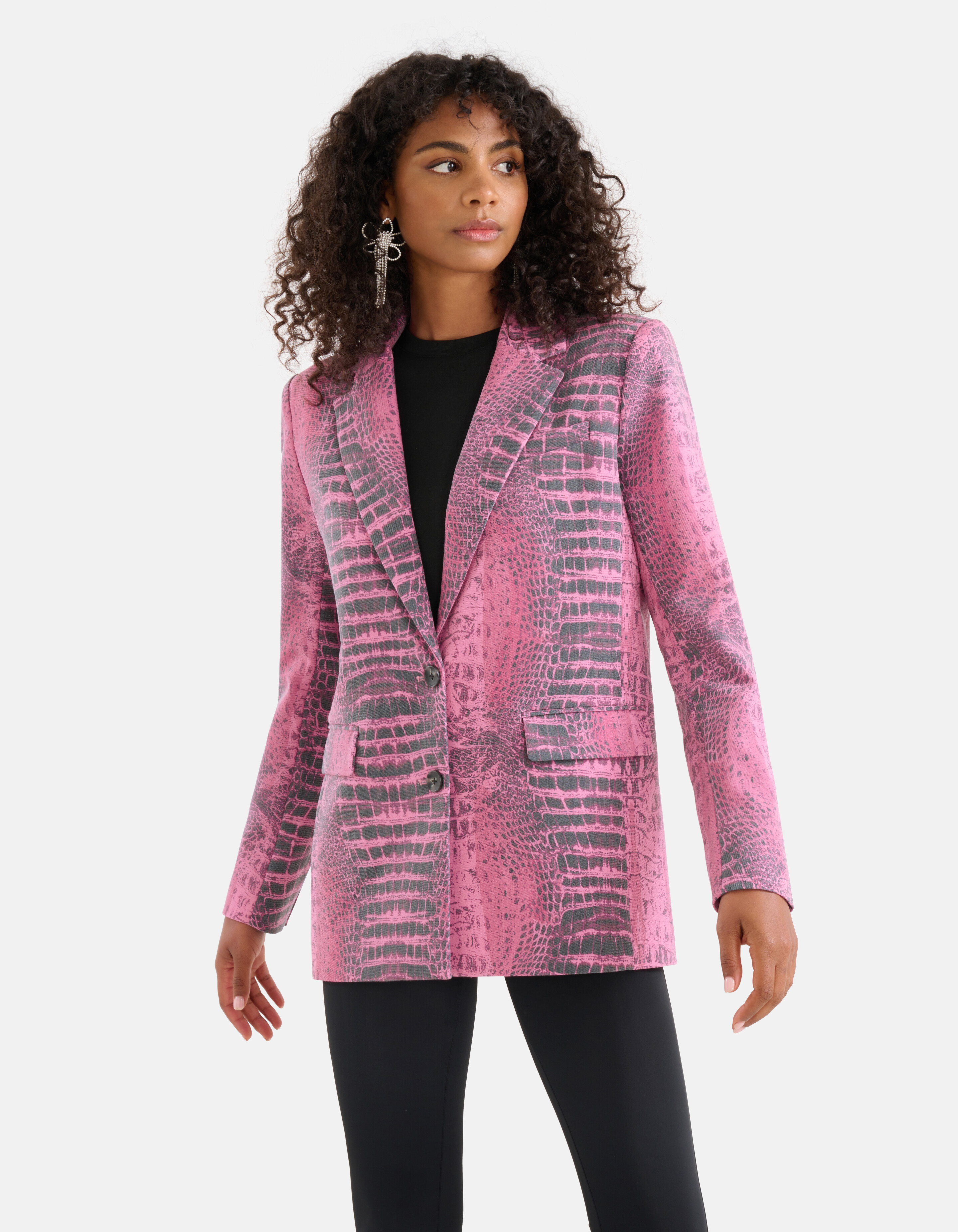 Blazer mit Krokoprägung Rosa SHOEBY WOMEN