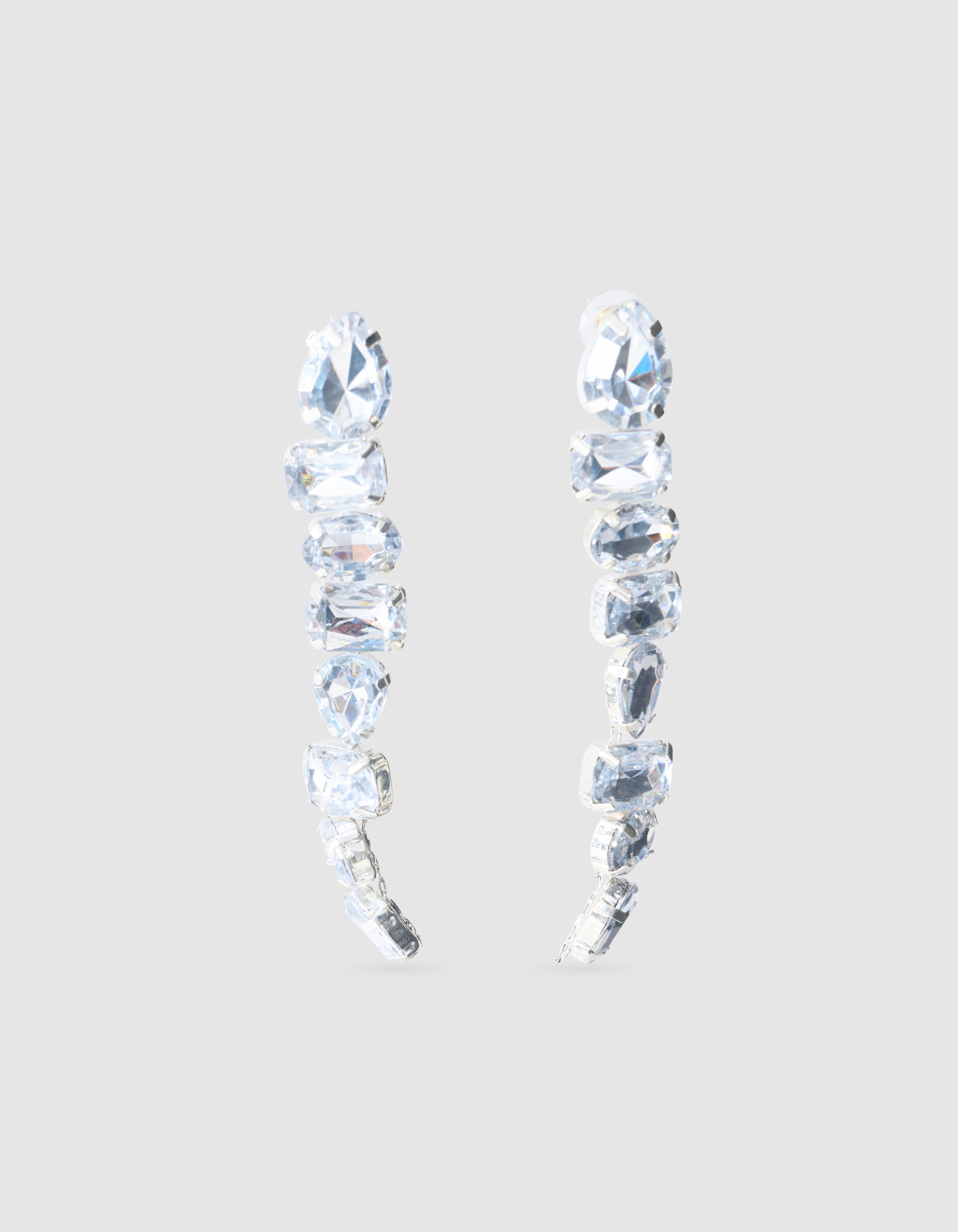 Statement Strass Ohrringe Silber SHOEBY ACCESSOIRES