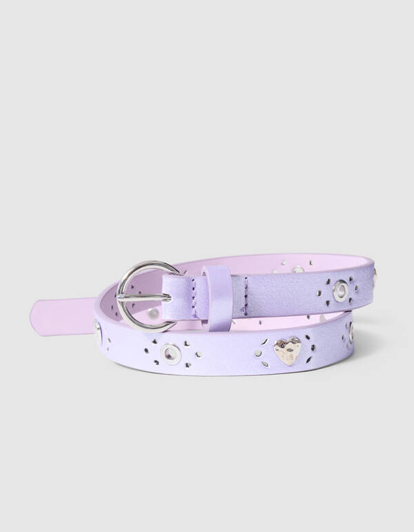 G&uuml;rtel mit Herz-&Ouml;sen Hellviolett SHOEBY ACCESSOIRES