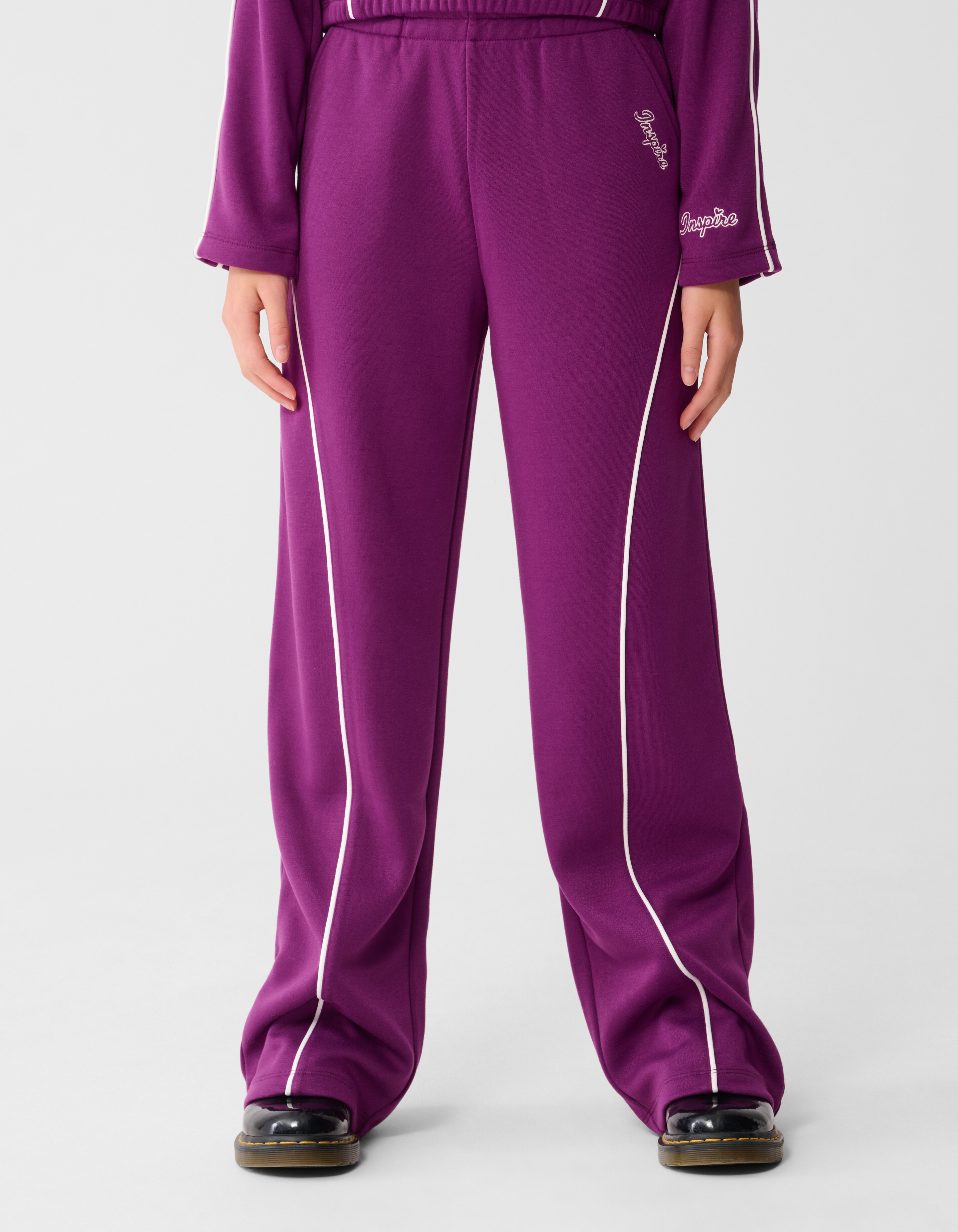 Piping Weitbein-Hose Lila SHOEBY GIRLS