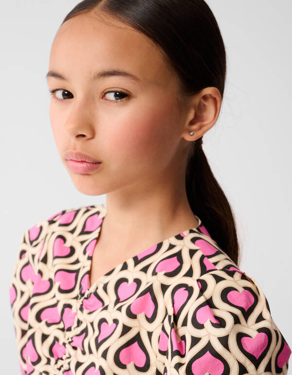 Bedrucktes Herz-Kleid Rosa SHOEBY GIRLS