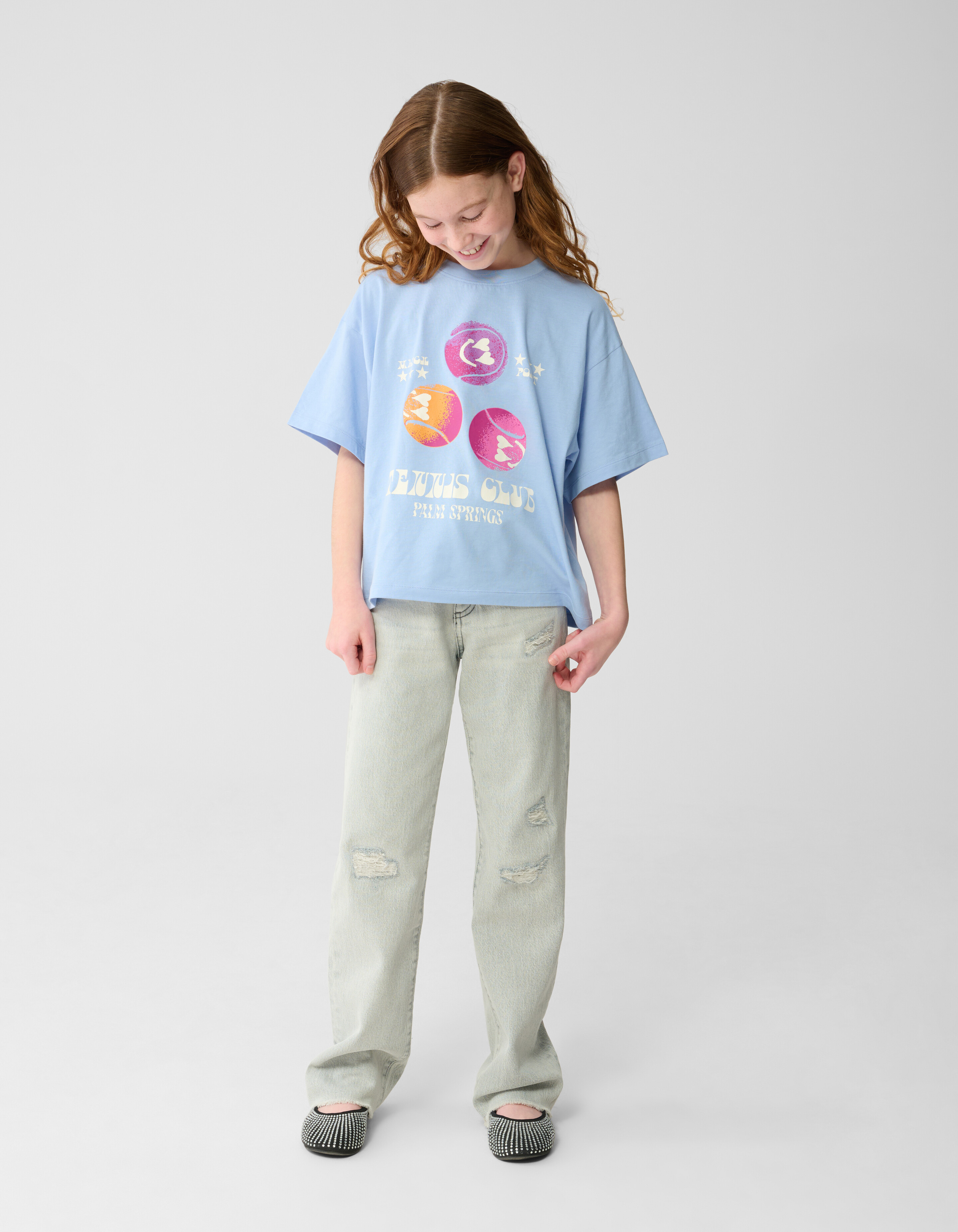 Tennis Artwork T-Shirt Blau SHOEBY GIRLS