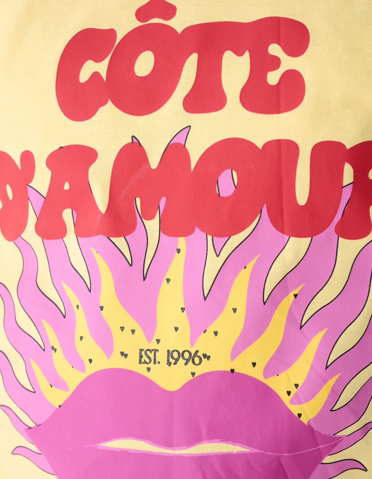 C&ocirc;te D'amour Kunstwerk T-Shirt Gelb SHOEBY GIRLS