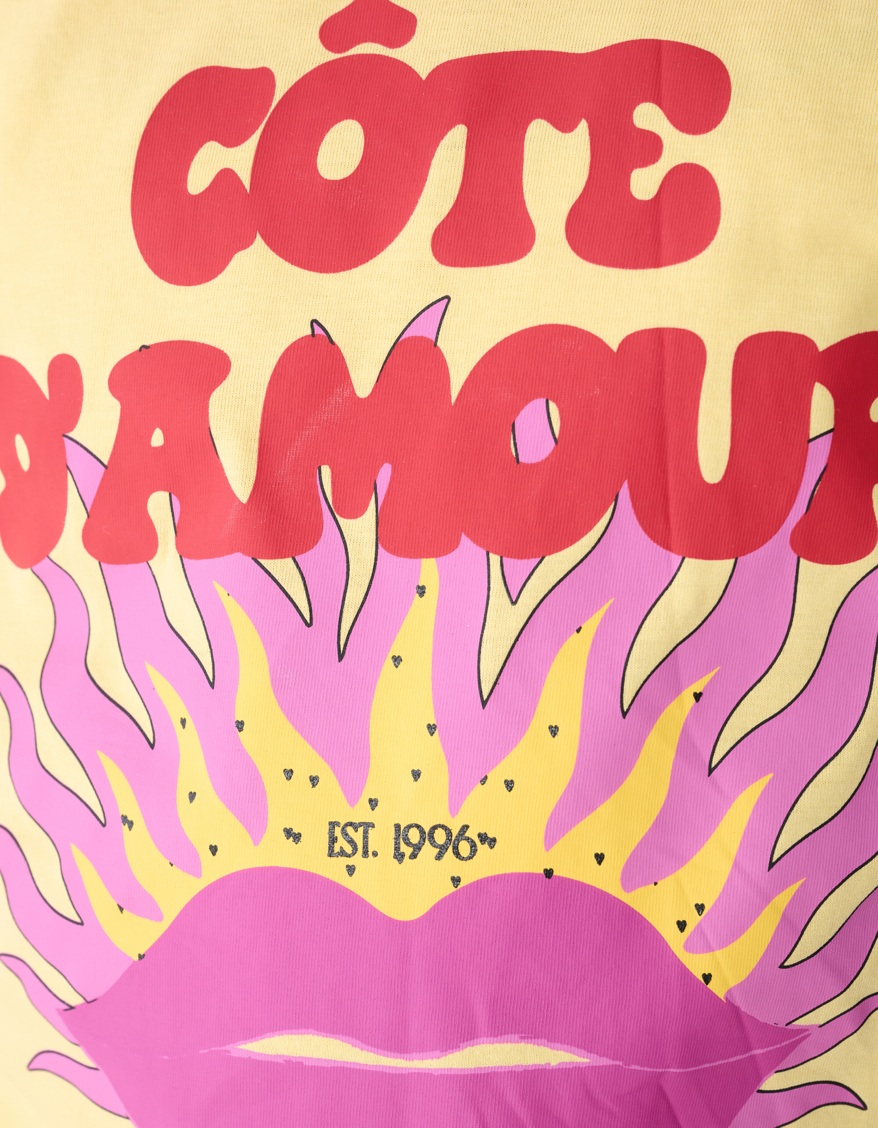 C&ocirc;te D'amour Kunstwerk T-Shirt Gelb SHOEBY GIRLS
