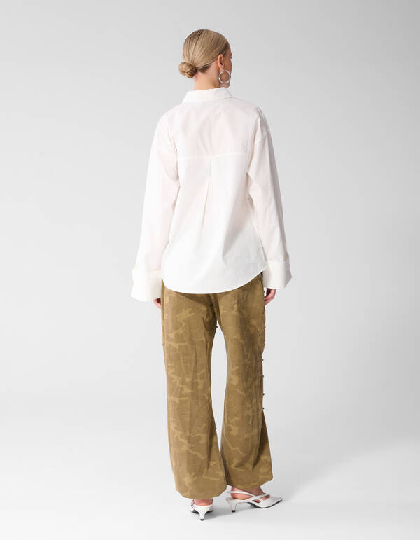 Bluse mit Ringmanschetten Wei&szlig; SHOEBY WOMEN