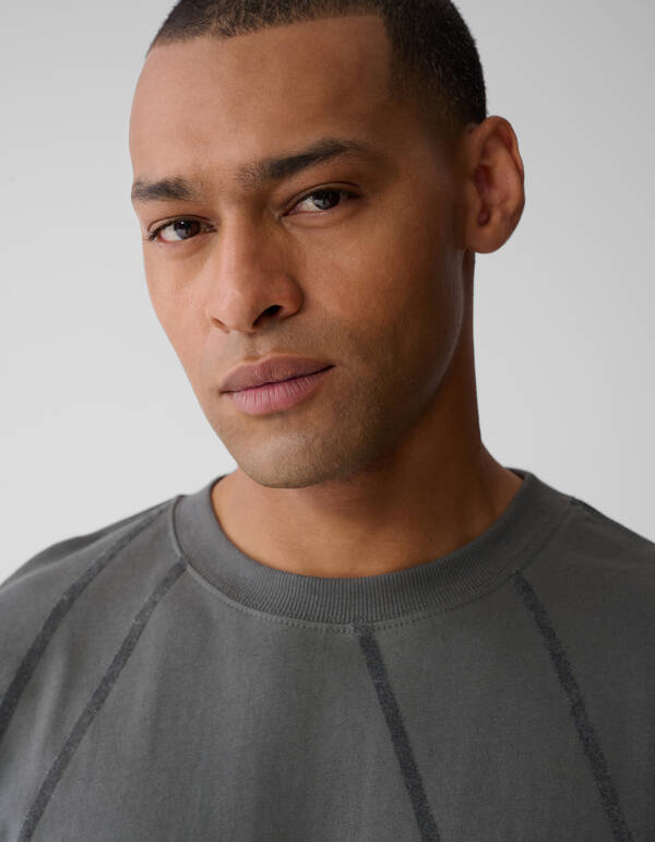 Flock Line Artwork T-shirt Dunkelgr&uuml;n SHOEBY MEN