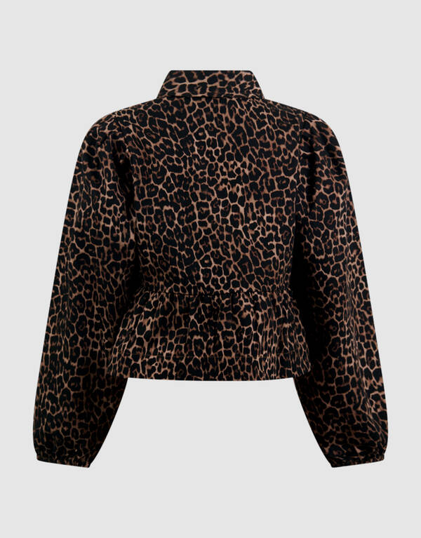 Sequin Panther Print Bluse Braun SHOEBY GIRLS