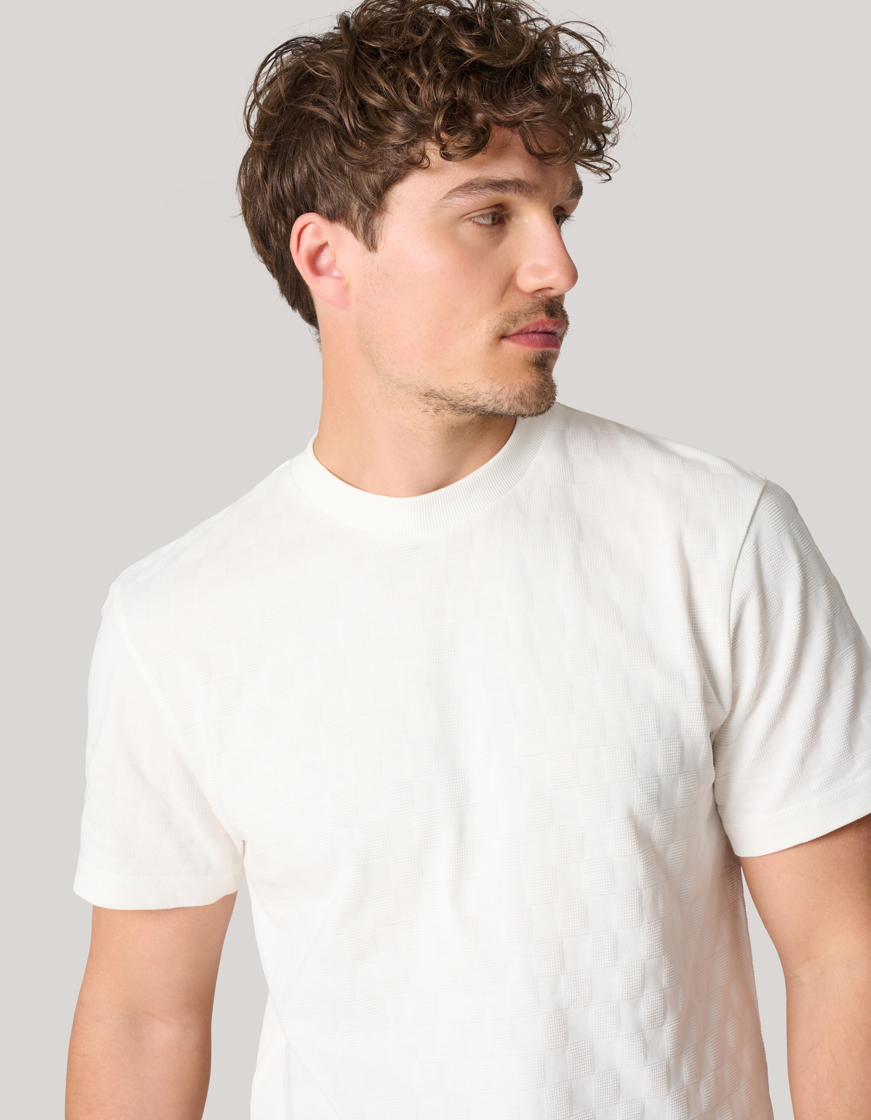 Block Textur T-Shirt Off White SHOEBY MEN