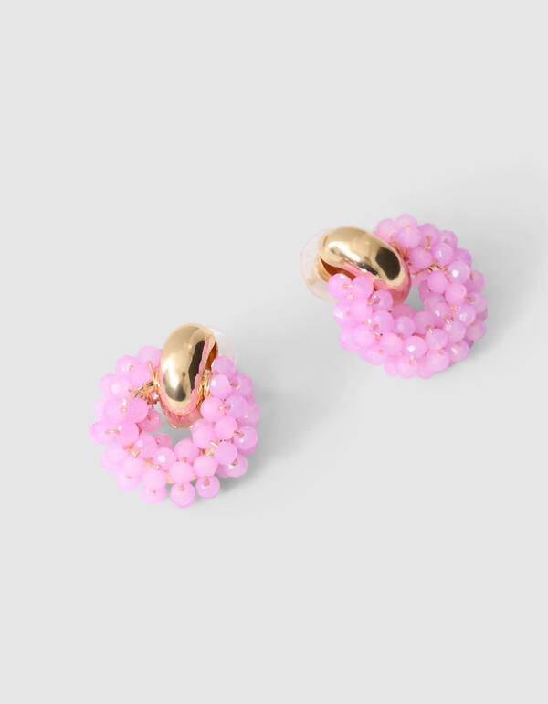 Runde Perlenohrringe Rosa SHOEBY ACCESSOIRES