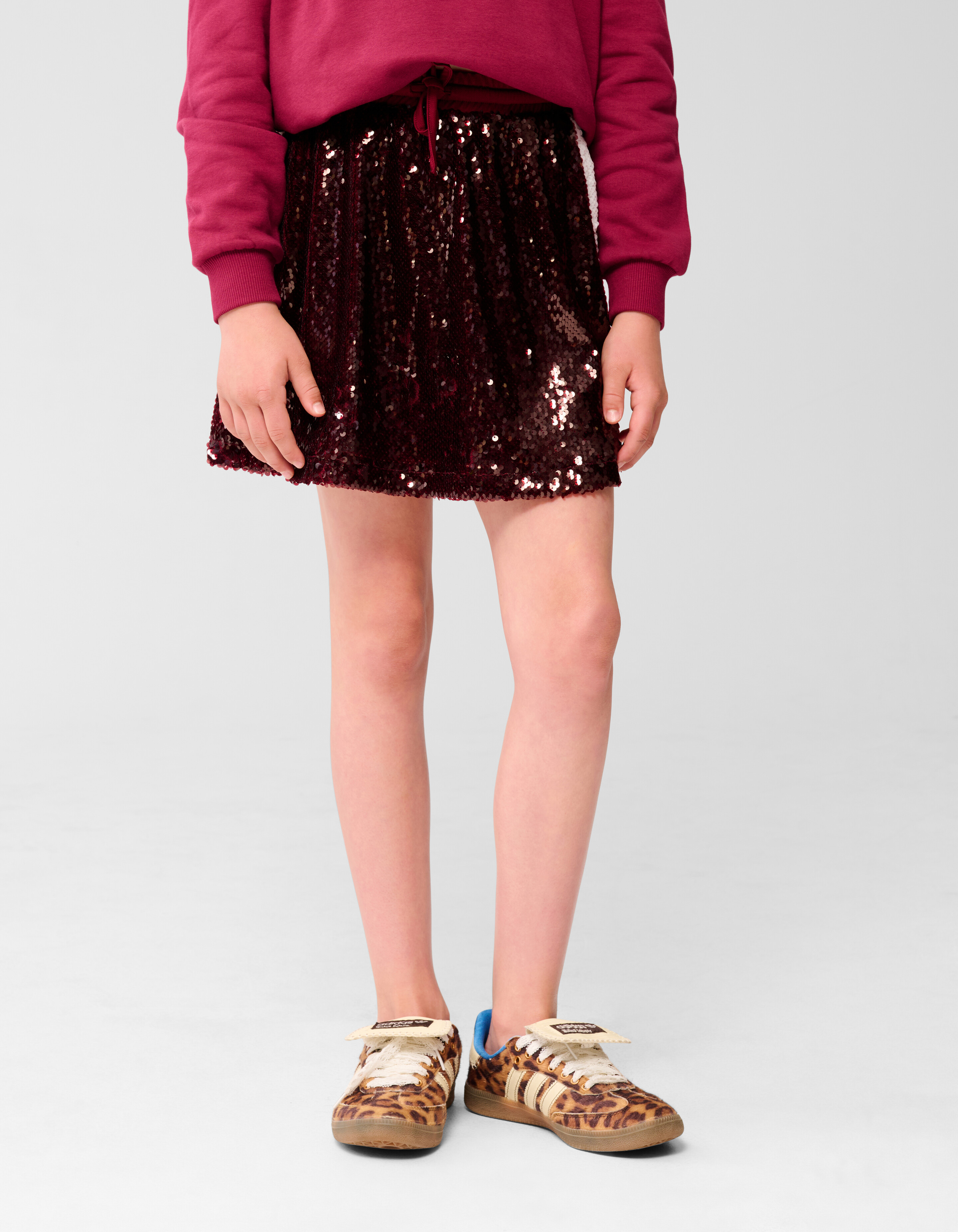 Pailletten Minirock Dunkelrot SHOEBY GIRLS