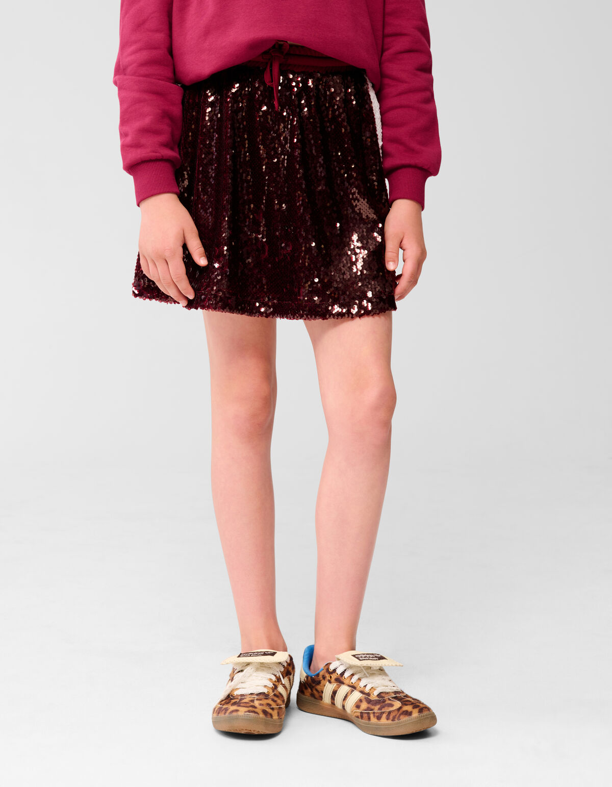 Pailletten Minirock Dunkelrot SHOEBY GIRLS