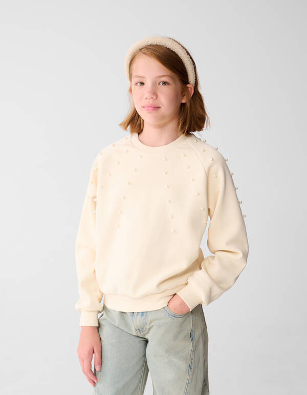 Parel Sweater Gebrochen Wei&szlig; SHOEBY GIRLS