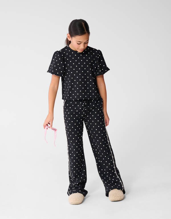 Twist Polkadot Top Schwarz SHOEBY GIRLS