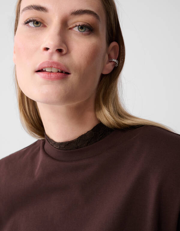 Gepolstertes T-Shirt Dunkelbraun SHOEBY WOMEN