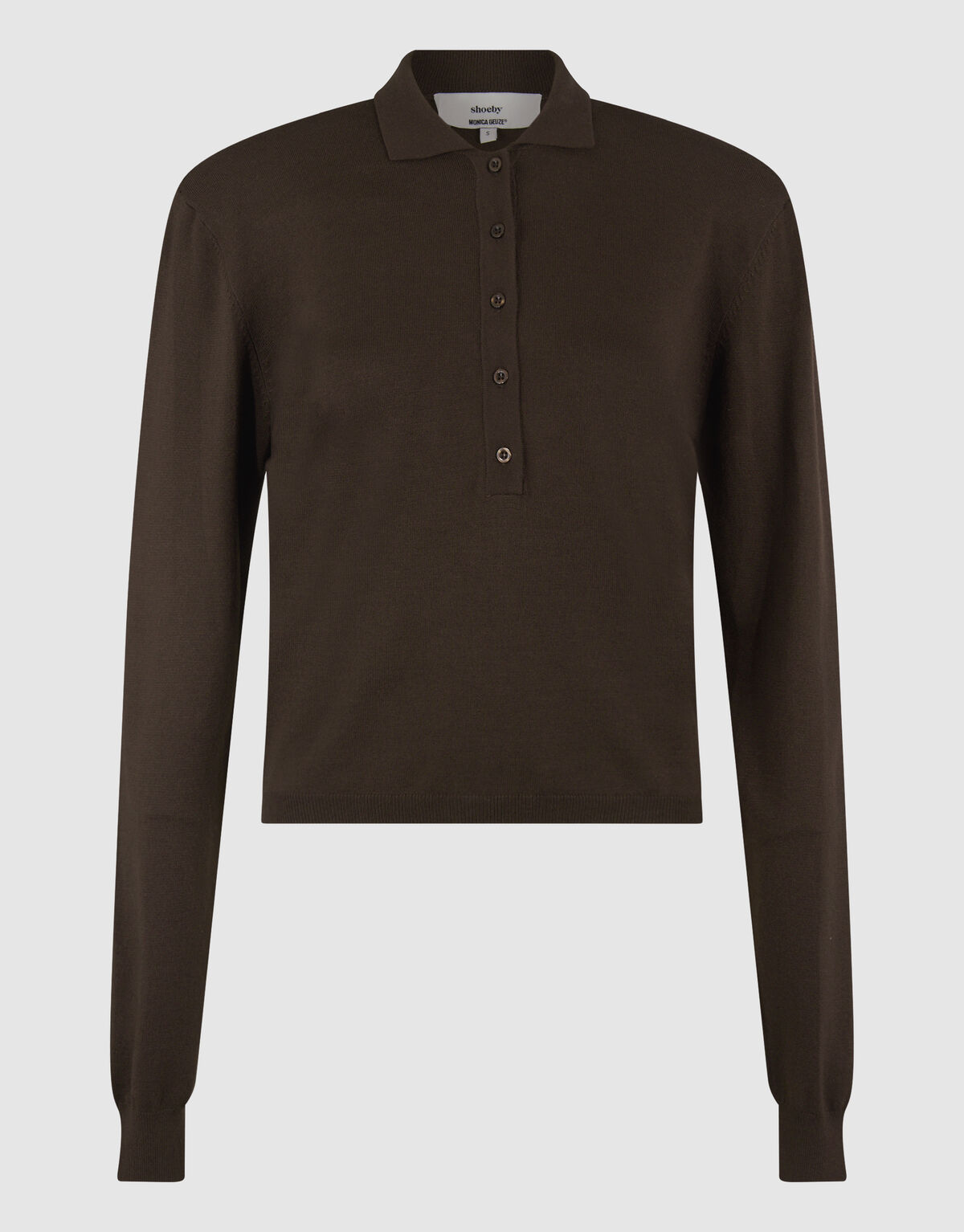 Langarm-Poloshirt Dunkelbraun von Monica SHOEBY WOMEN