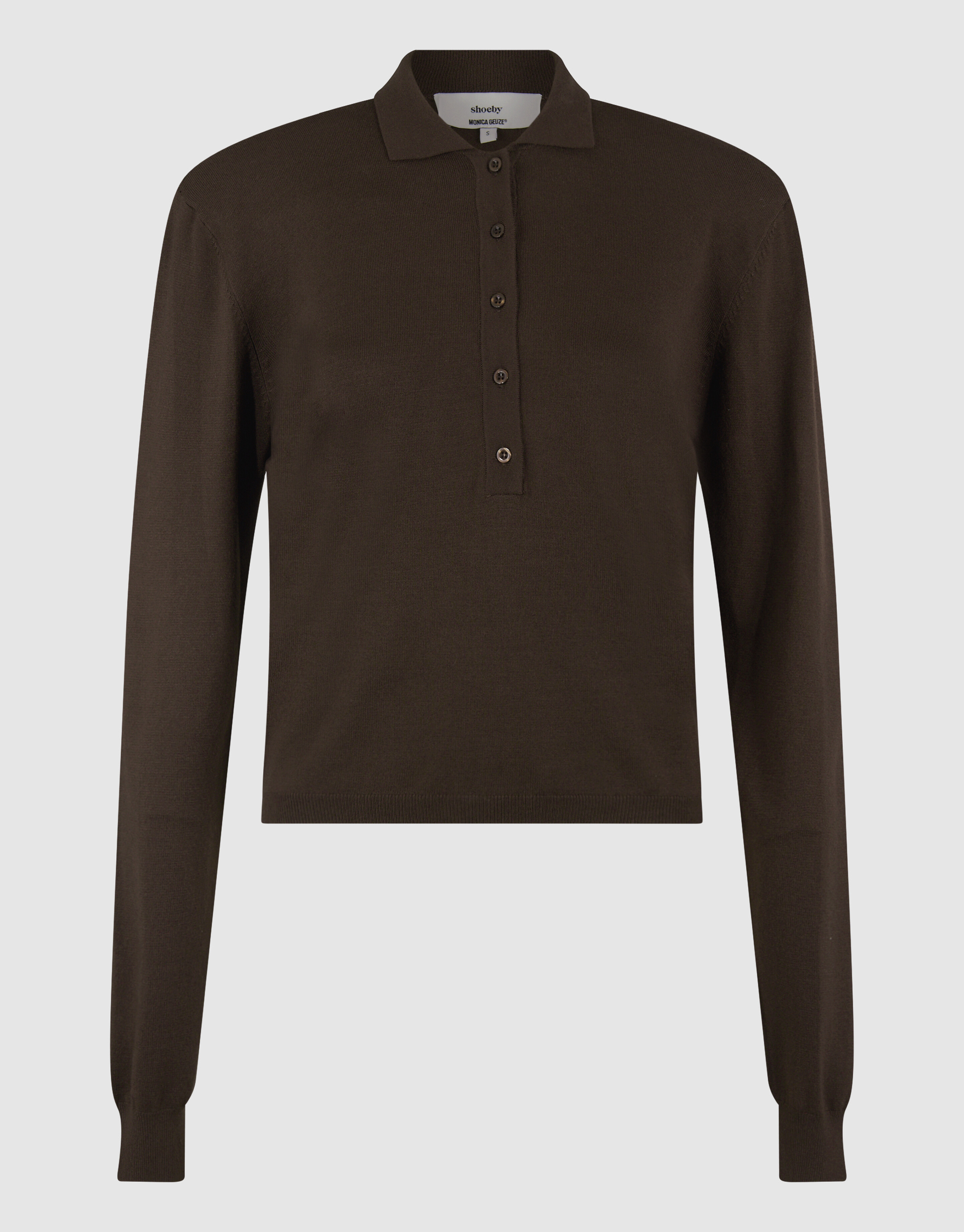 Langarm-Poloshirt Dunkelbraun von Monica SHOEBY WOMEN