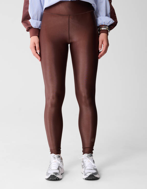Gl&auml;nzende Leggings Braun SHOEBY WOMEN