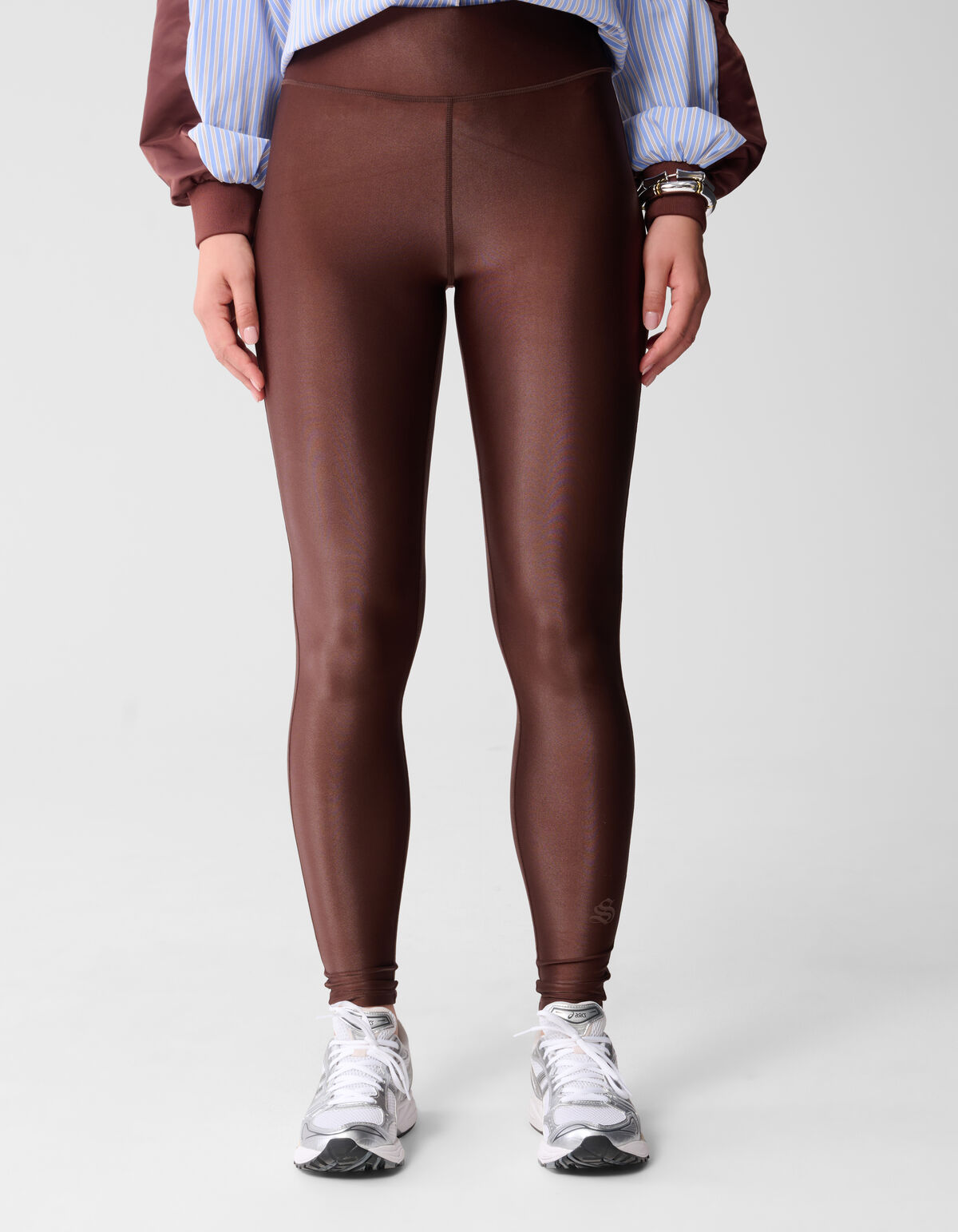 Gl&auml;nzende Leggings Braun SHOEBY WOMEN