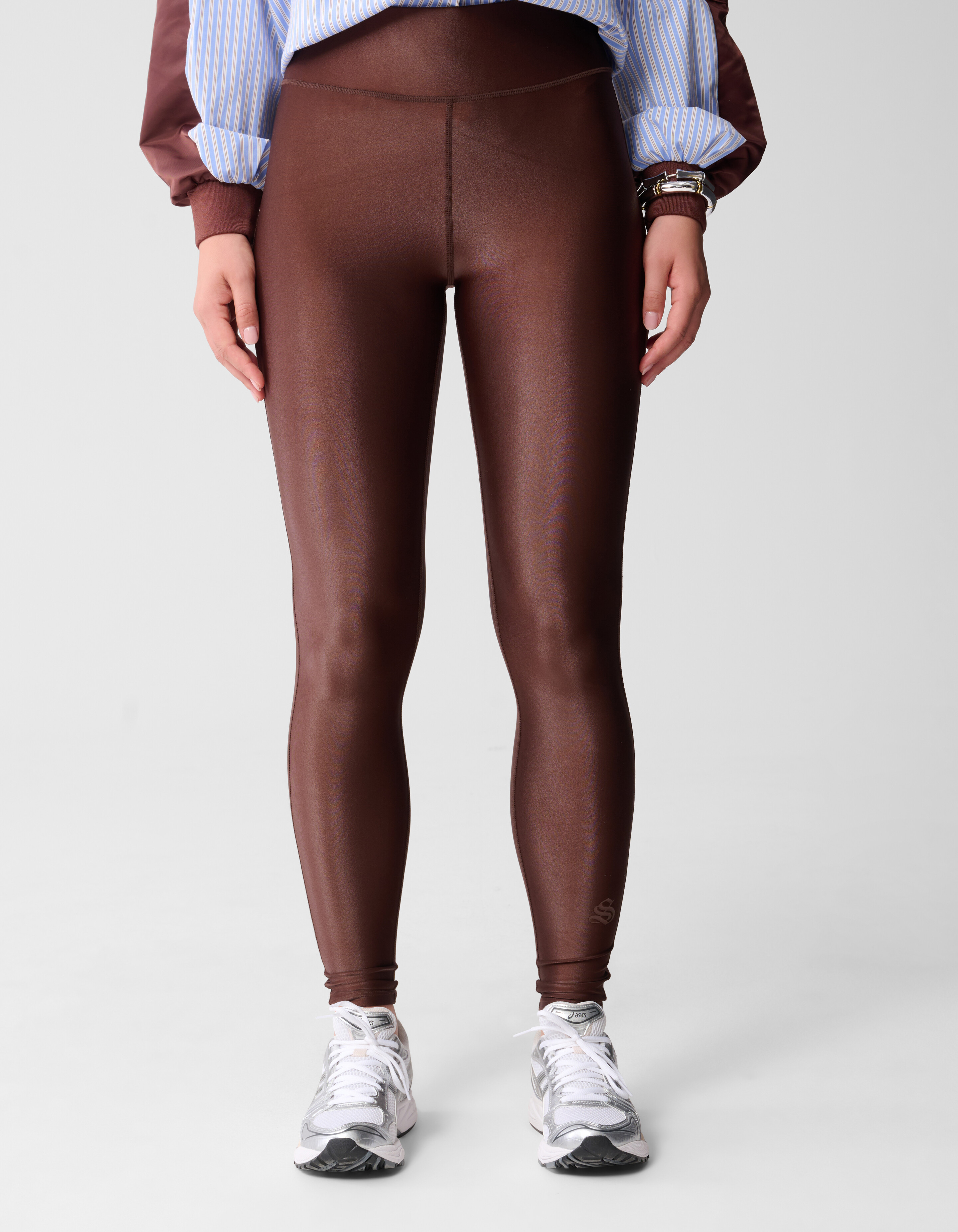 Gl&auml;nzende Leggings Braun SHOEBY WOMEN