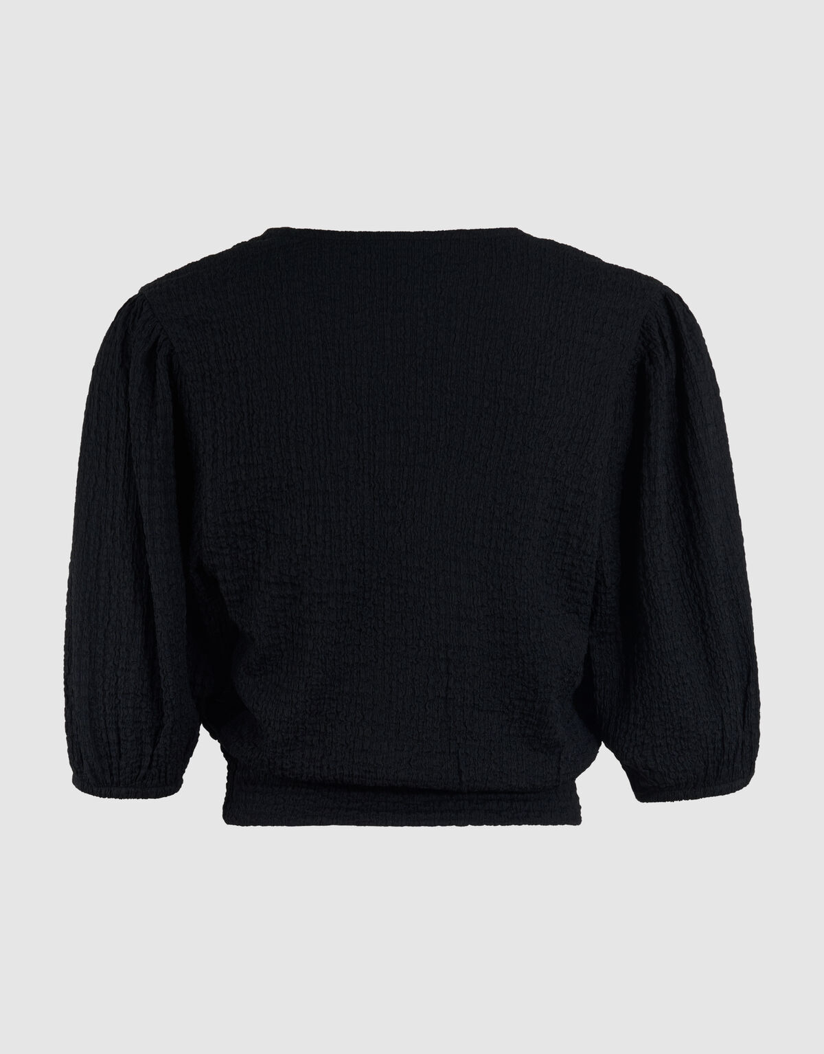 Ger&uuml;schtes V-Ausschnitt Top Schwarz SHOEBY WOMEN