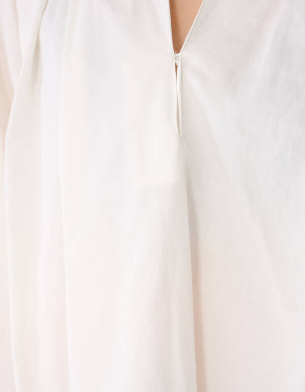 Bluse mit &uuml;bergro&szlig;en Kitt&auml;rmeln Wei&szlig; SHOEBY WOMEN