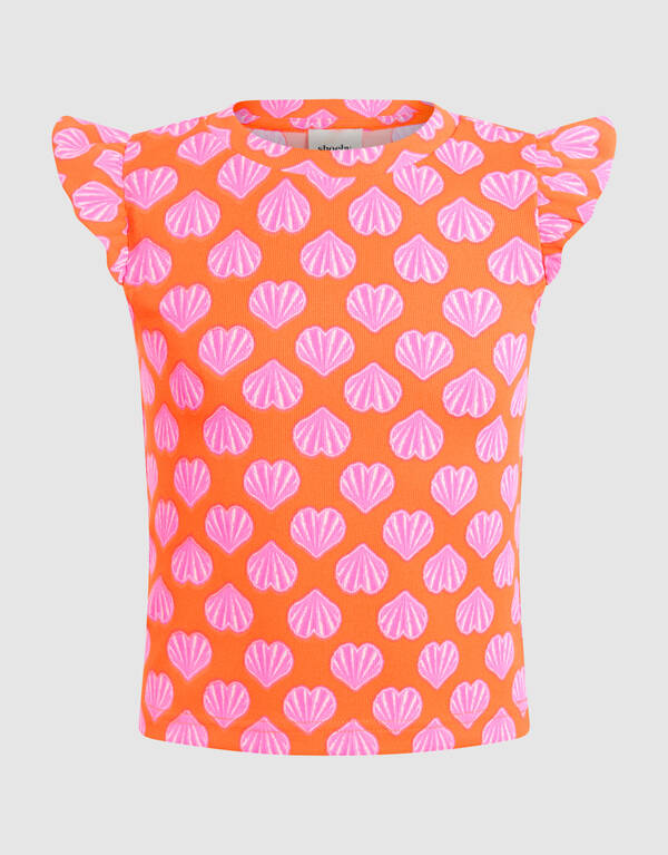 Muscheln R&uuml;schen-Top Orange SHOEBY GIRLS