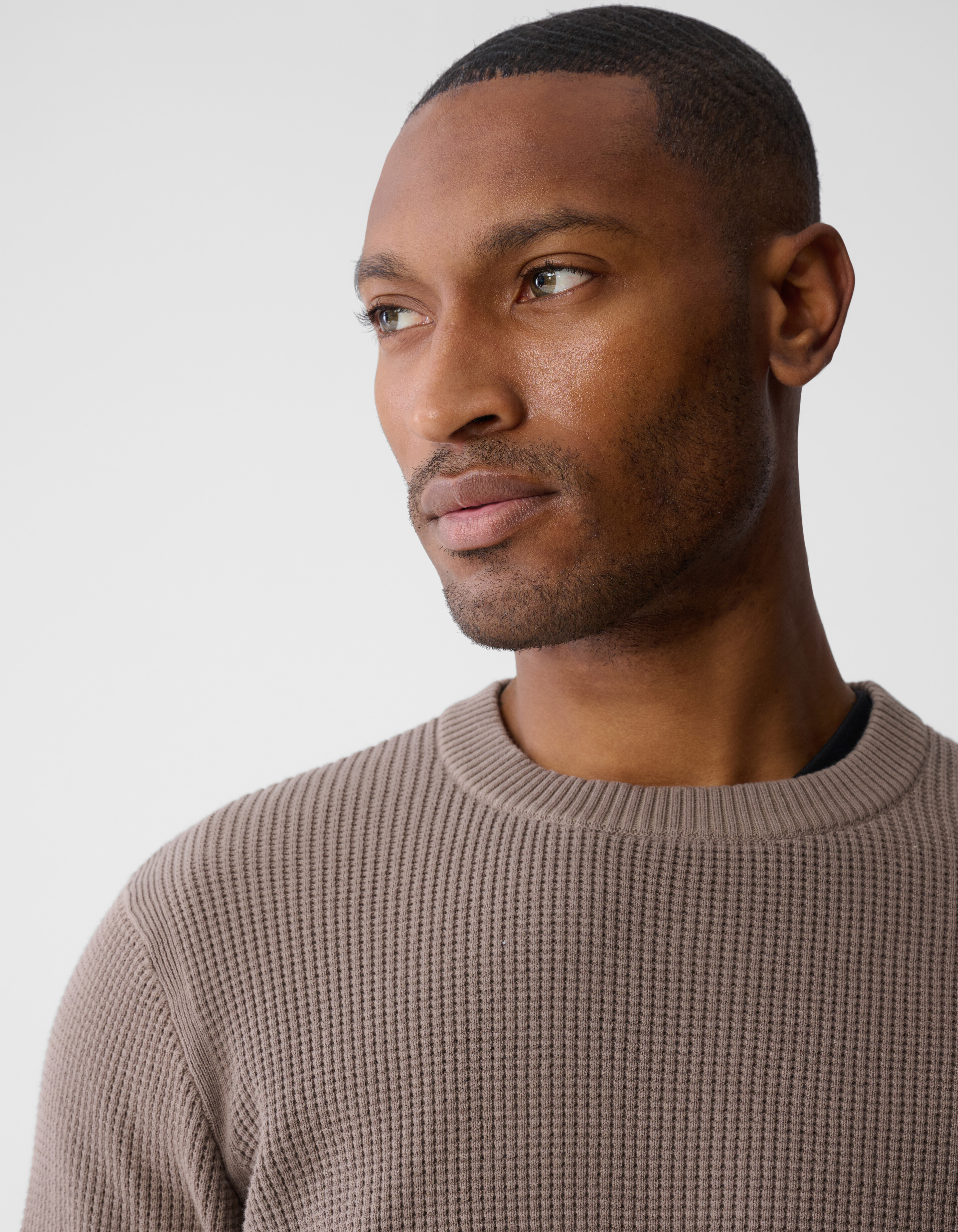 Gestrickter Waffel-Pullover Braun/Taupe SHOEBY MEN