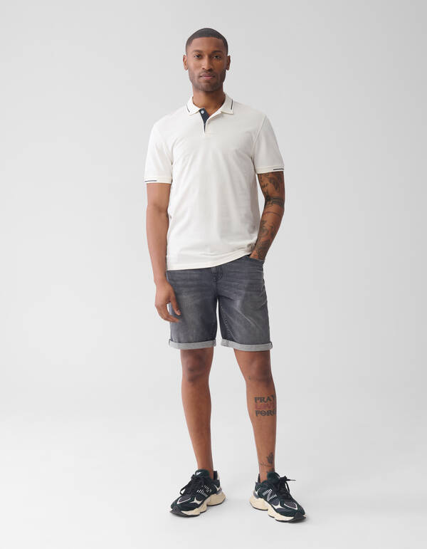 Pique Polo Off White SHOEBY MEN