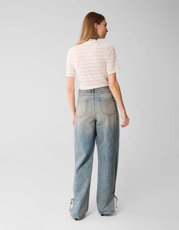 Mesh Texture Top Off Wei&szlig; SHOEBY WOMEN